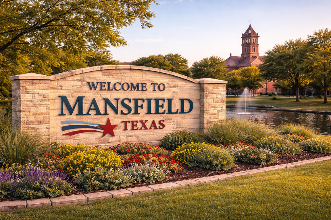 Welcome to Mansfield at dusk taken by KMP Plumbing Heating and Air Welcome to Mansfield at dusk taken by KMP Plumbing Heating and Air